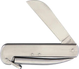 Marbles Stainless Riggers Knife - 4.25 Inch Closed With Satin Sheepsfoot Marlin Spike Blades And Brushed Handle Bail by Marbles