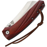 Marbles Wood Linerlock Knife - Satin Stainless Blade With Pearl Thumb Stud Inlay by Marbles