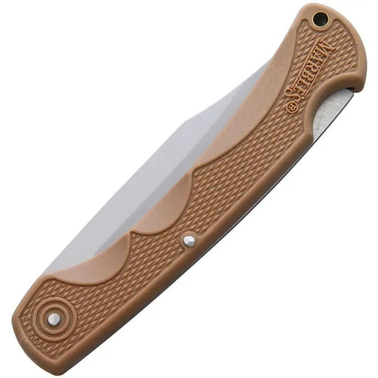 Marbles Lockback Desert Tan Knife - 3.75 Inch Inch Bead Blast Stainless Clip Point Blade, 5 Inch Closed, Desert Tan Handle by Marbles