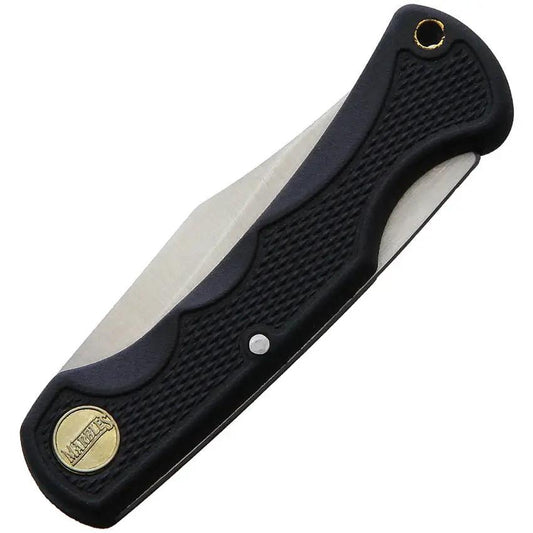 Marbles Small Lockback Knife - Black Textured Nylon Handle With Satin Clip Point Blade by Marbles