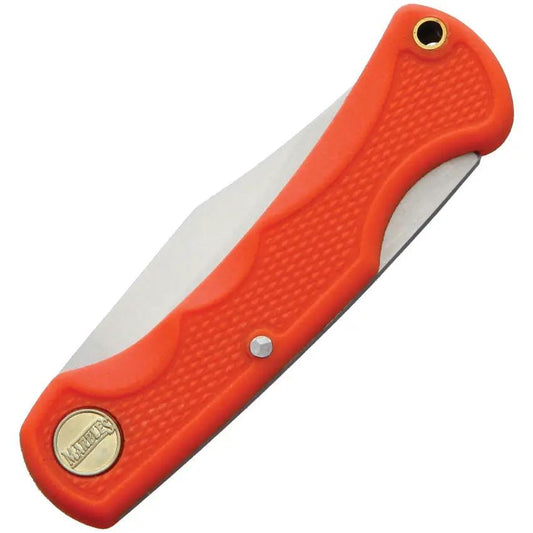 Marbles Small Lockback Orange Knife - Satin Clip Point Blade Nylon Handle Lanyard Hole by Marbles