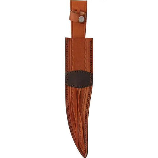 Marbles Bowie Knife No 12 - 11.75 Inch Satin Clip Point Blade With Brass Guard And Burnt Bone And Wood Handle by Marbles