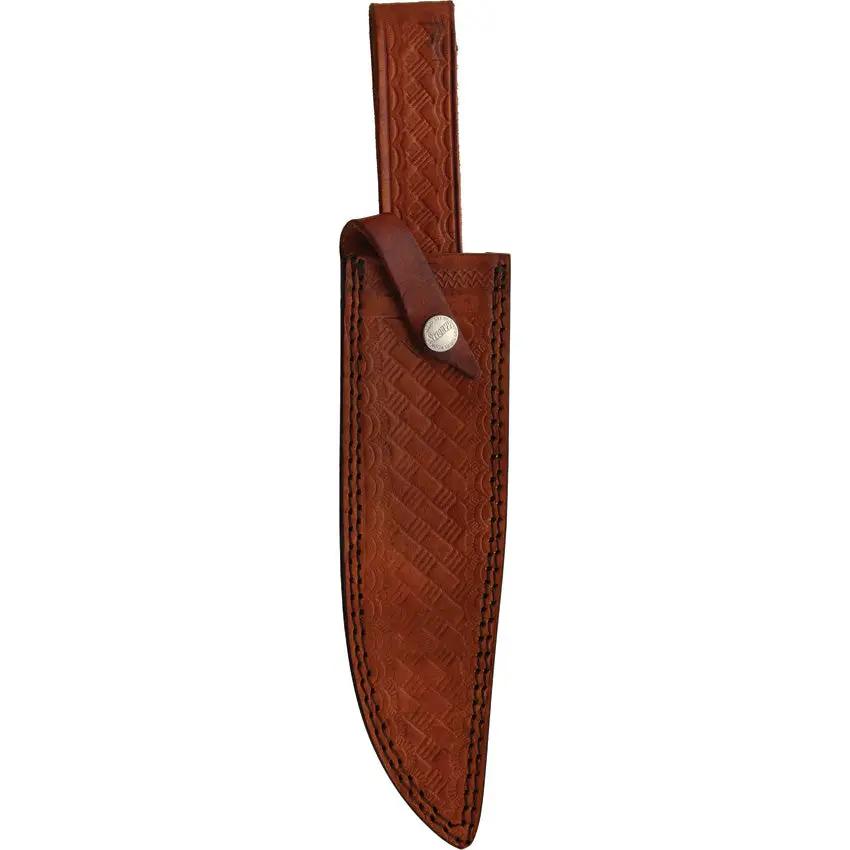 Marbles Stag Bowie No 5 Stainless - Satin Clip Point Blade, Stag Bone Handle, Leather Sheath by Marbles