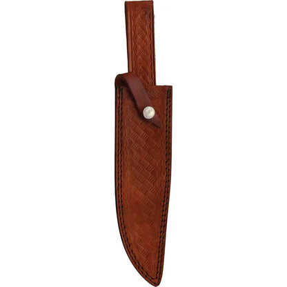 Marbles Stag Bowie No 5 Stainless - Satin Clip Point Blade, Stag Bone Handle, Leather Sheath by Marbles