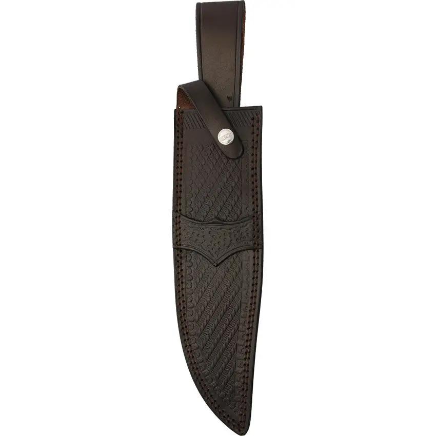 Marbles Bowie Stag Ten Knife - 11.25 Inch Satin Clip Point Blade, Brass Guard Pommel, Stag Bone Pakkawood Handle by Marbles