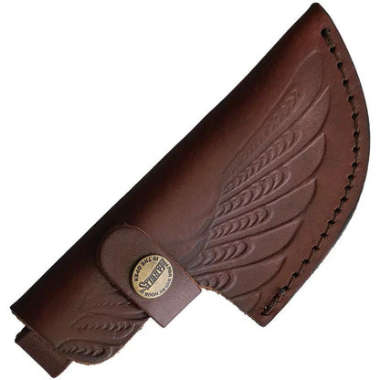 Marbles Small Skinner Satin Stainless 3 1 2 Inch Blade With Stacked Leather Handle Brass Guard And Pommel Belt Sheath by Marbles