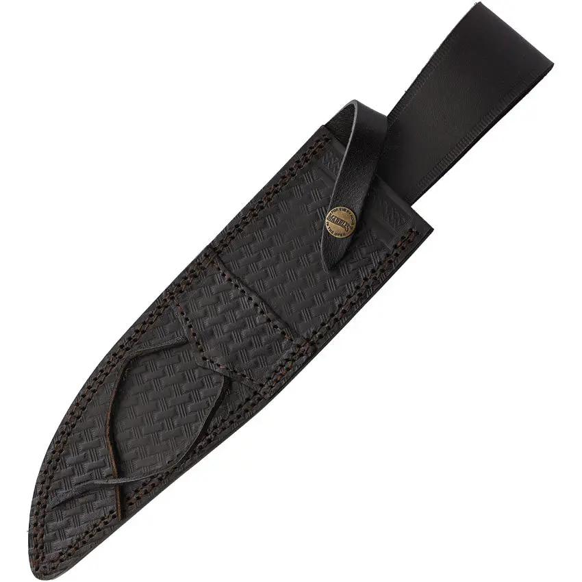 Marbles Stag Bowie Knife - Satin Finished Stainless Blade, Stag Handle, Brass Guard And Pommel With Leather Sheath by Marbles