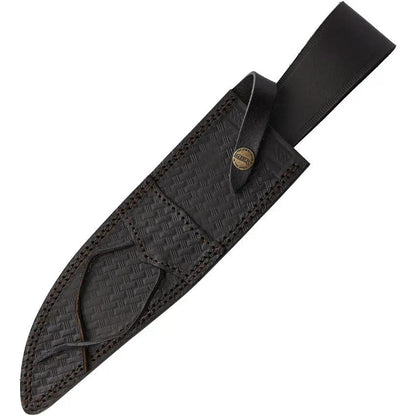 Marbles Stag Bowie Knife - Satin Finished Stainless Blade, Stag Handle, Brass Guard And Pommel With Leather Sheath by Marbles