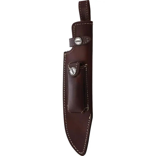 Marbles Hunter MR626 July 5th - 8 Inch Satin Finish Stainless Blade, Stacked Leather Handle, Belt Sheath by Marbles