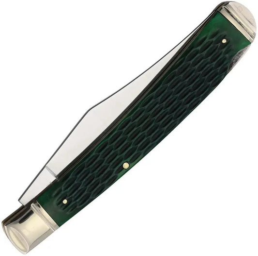 Marbles One Blade Hunter Green Bone Knife - 5.25 Inch Closed, Mirror Finish Stainless Clip Blade by Marbles