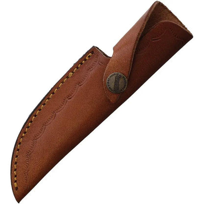 Marbles Hunter MR633 OCT-12 - 9 Inch Satin Clip Point Blade With Brown Wood Handle, Brass Guard, Leather Belt Sheath by Marbles