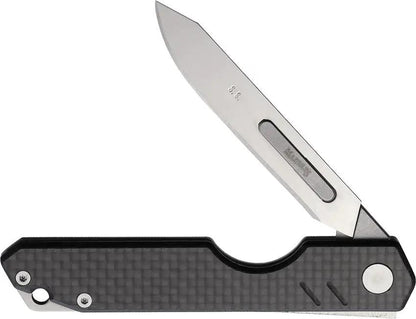 Marbles Razor Folder CF/G10 MR635 - Black G10 And Carbon Fiber Front, Stainless Back, Replaceable Surgical Steel Blade by Marbles