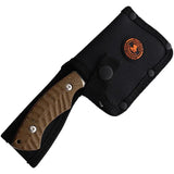Marbles Chopper Brown Micarta Knife - Satin D2 Blade Full Tang Lanyard Hole Includes Black Nylon Belt Sheath by Marbles
