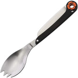Marbles Eating Tool - Folding Knife And Spoon Set With Black Stainless Handle 6 Inch Closed Comfort Grip Clam Pack by Marbles