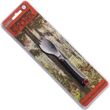 Marbles Eating Tool - Folding Knife And Spoon Set With Black Stainless Handle 6 Inch Closed Comfort Grip Clam Pack by Marbles