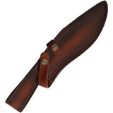 Marbles Kukri MR675 - Satin Finish Stainless Blade With Brown Wood Handle And Leather Sheath by Marbles