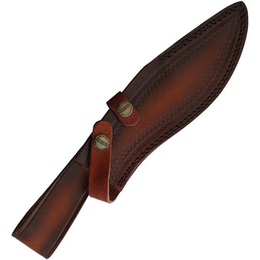 Marbles Kukri MR675 - Satin Finish Stainless Blade With Brown Wood Handle And Leather Sheath by Marbles