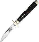 Marbles Swing Guard - Brown Checker Bone Handle With Satin Clip Blade And Nickel Silver Bolsters by Marbles
