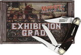Marbles Sowbelly Whittler - Brown Checkered Bone Handle With Mirror Finish Stainless Clip And Long Clip Blades by Marbles