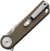 Marbles Linerlock Brown Micarta - D2 Satin Blade 4.13in Closed Extended Tang Pocket Clip by Marbles