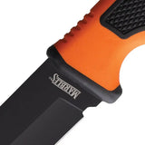 Marbles MR692 Fixed Blade Knife - Orange Black Coated Stainless Blade, 8.75in Overall, Black Nylon Handle by Marbles