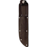 Marbles Ideal Stage Fixed Blade MR80103 - Stag Handle With Brass Guard And Pommel Satin Blade Brown Leather Belt Sheath by Marbles