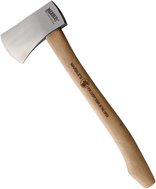 Marbles No 9 Belt Axe MR9 - 14 Inch Overall, Hickory Handle With Brown Leather Sheath by Marbles
