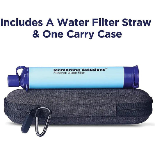 Membrane Solutions Water Filter Straw With Case OESF005Z_M - 0.1 Micron 4 Stage Filtration Removes Bacteria Odor by Membrane Solutions