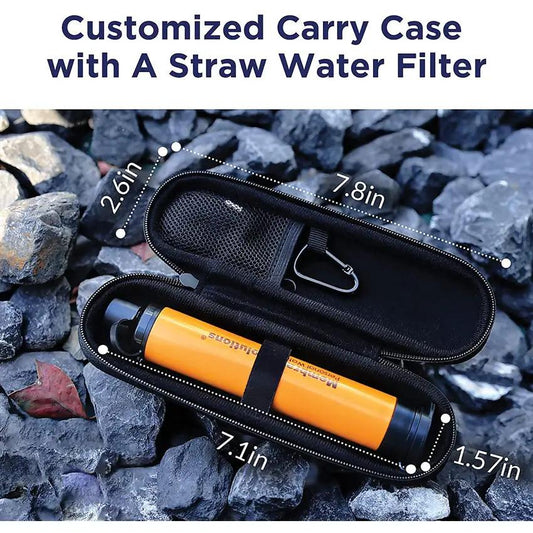 Membrane Solutions Water Filter Straw With Case - 0.1 Micron Pore Filters 1500 Liters Removes Protozoa And Bacteria by Membrane Solutions