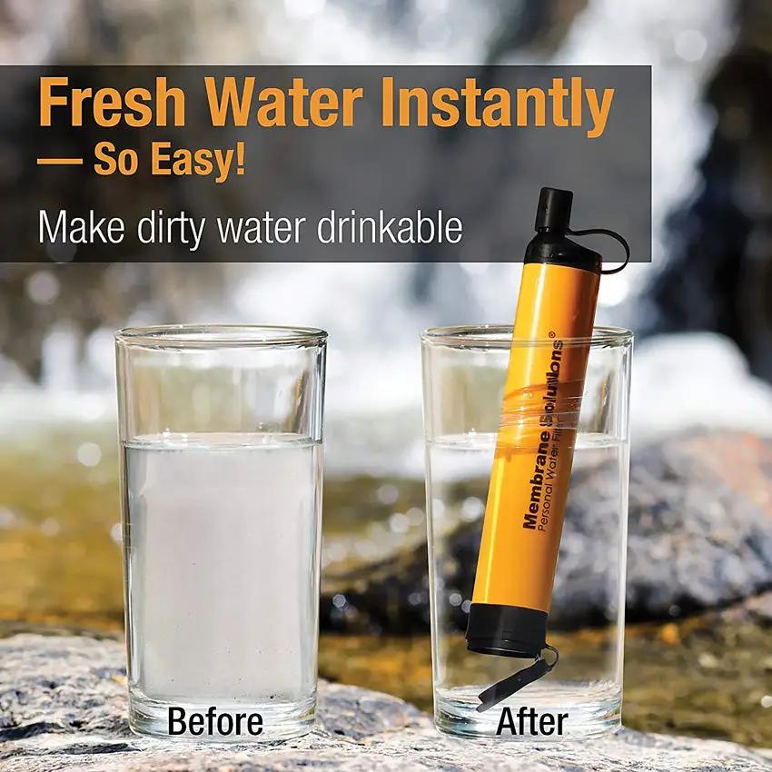 Membrane Solutions Water Filter Straw Orange OESF038_M by Membrane Solutions