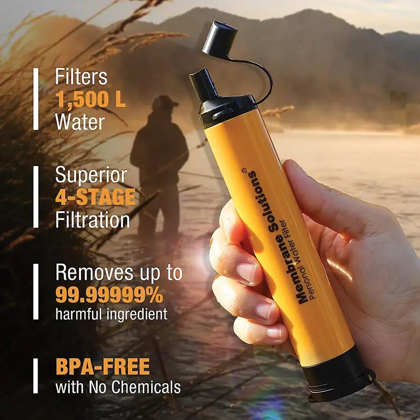 Membrane Solutions Water Filter Straw Orange OESF038_M by Membrane Solutions