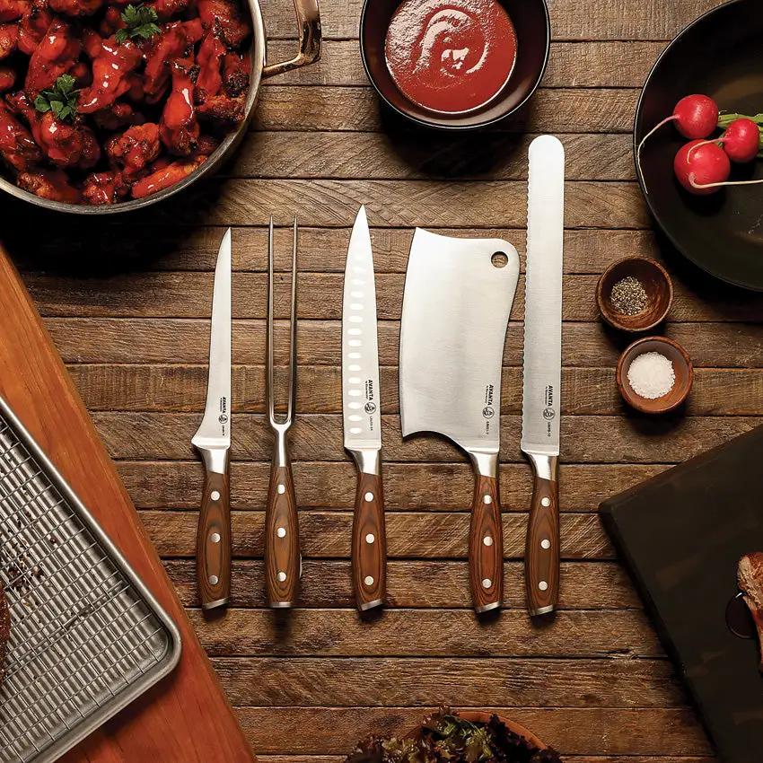 Messermeister Avanta 6 Piece Knife Set BBQ-B - Full Tang X50CrMoV15 Stainless Blades With Pakkawood Handles by Messermeister