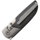 Matsey Basilisk Framelock - Titanium Bolsters, M390 Blade, Black Canvas Micarta Handle by Matsey