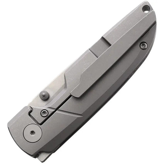 Matsey Basilisk Framelock - Bohler M390 Blade, Ti Gray Stonewash Handle, Extended Tang, Pocket Clip by Matsey