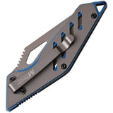 MTech Linerlock Knife MT-1065BL Gray TiNi Coated Tanto Blade EDC Ready With Blue Stainless Liner by MTech
