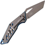 MTech Linerlock Knife MT-1065BL Gray TiNi Coated Tanto Blade EDC Ready With Blue Stainless Liner by MTech