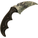 Mtech MT-20-63C Fixed Blade Knife For Outdoors Compact 2 Inch Serrated Hawkbill Blade Black Aluminum With ABS Sheath by Mtech