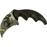 Mtech MT-20-63C Fixed Blade Knife For Outdoors Compact 2 Inch Serrated Hawkbill Blade Black Aluminum With ABS Sheath by Mtech
