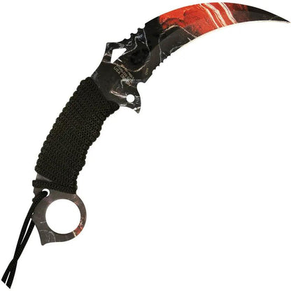 Mtech Karambit Fixed Blade Knife Red Cord Wrapped Handle For Outdoor Enthusiasts Survivalists by Mtech