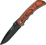 MTech Linerlock MT 408 Folding Knife For EDC And Outdoors With 440 Stainless Black Blade And Brown Pakkawood Handle by MTech