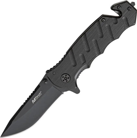 MTech Skeleton Linerlock Knife MT 424BK EDC Compact Reliable Black Aluminum Handle Three And A Quarter Inch Blade by MTech