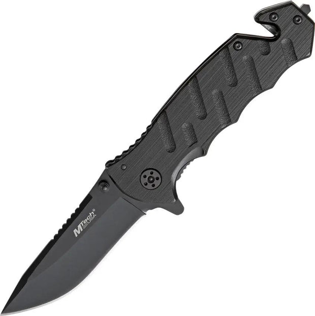 MTech Skeleton Linerlock Knife MT 424BK EDC Compact Reliable Black Aluminum Handle Three And A Quarter Inch Blade by MTech