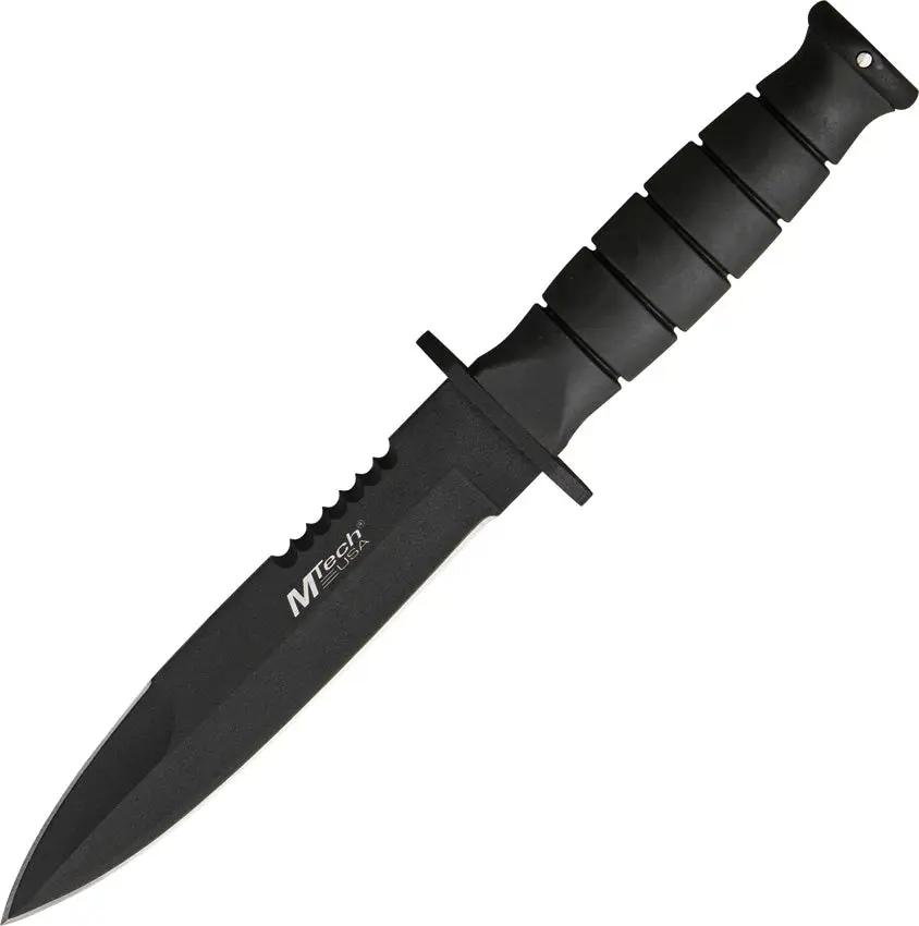 MTech MT 575 Fighting Knife For Outdoors Enthusiasts Compact 6 Inch Black 440 Stainless Sawback Durable by MTech