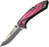 MTech Butterfly Framelock Assisted Open Pink Knife For Everyday Carry And Collectors 3 Inch Blade by MTech