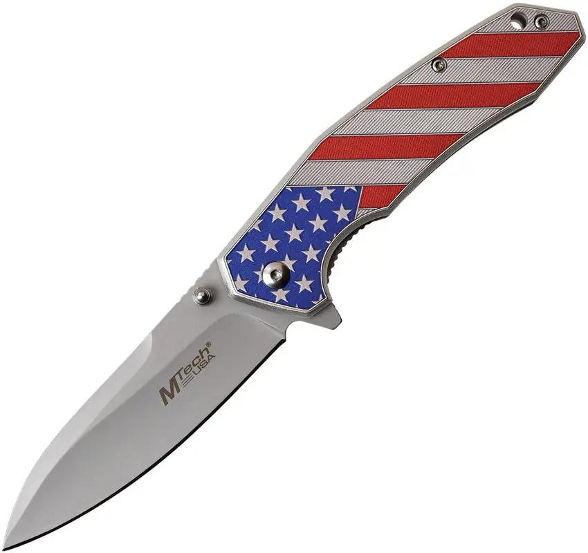 MTech American Flag Linerlock Assisted Opening Knife Fast One Handed Deployment For EDC Enthusiasts by MTech