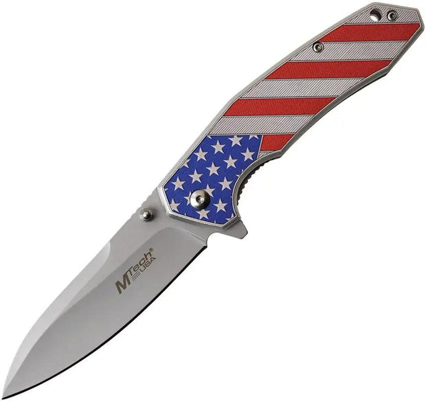 MTech American Flag Linerlock Assisted Opening Knife Fast One Handed Deployment For EDC Enthusiasts by MTech