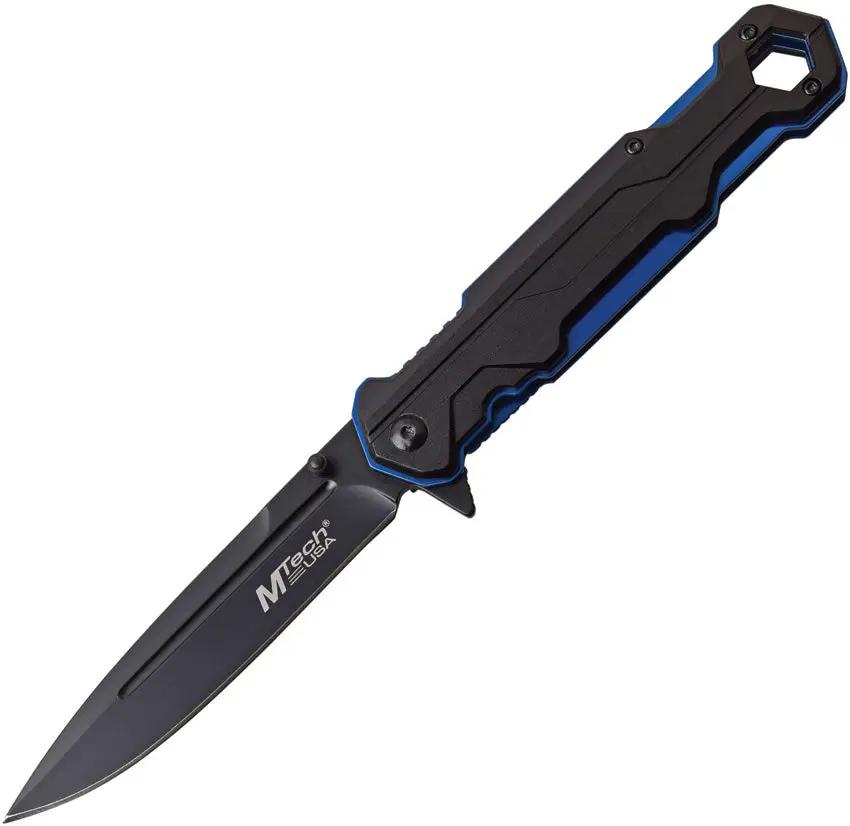 MTech Linerlock Folding Knife MT A1128BL Compact Blue Liner Accent EDC for Outdoor Use and Everyday Tasks by MTech