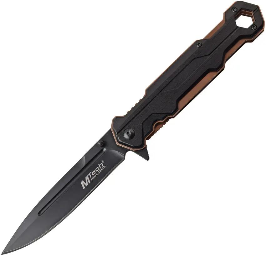 MTech Linerlock Bronze MT A1128BZ EDC Compact Knife With 3.75in Black Blade And Aluminum Handle by MTech