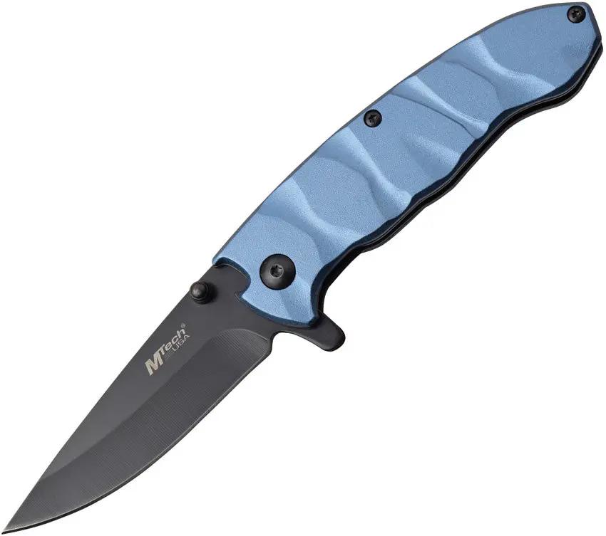MTech Linerlock Assisted Opening Folding Knife Blue For EDC Enthusiasts Reliable 3Cr13 Blade Compact by MTech