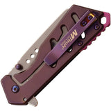Mtech Framelock Purple MT A1174PL Folding Knife For Everyday Carry With 3 Inch Mirror Blade And Assisted Opening by Mtech